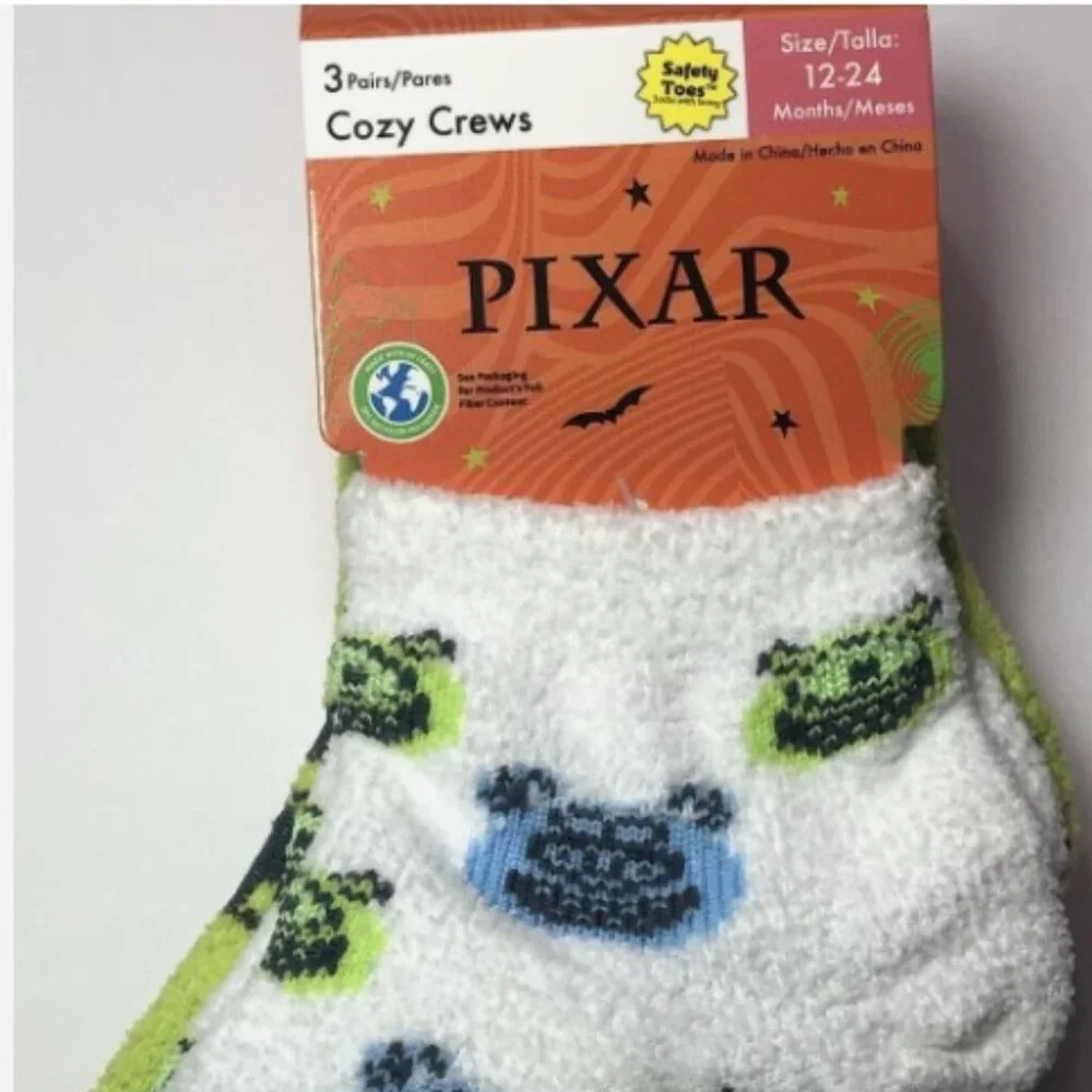 Boys Halloween Socks Cozy Quarter Pixar Monsters Toddler GID 12-24M Girls